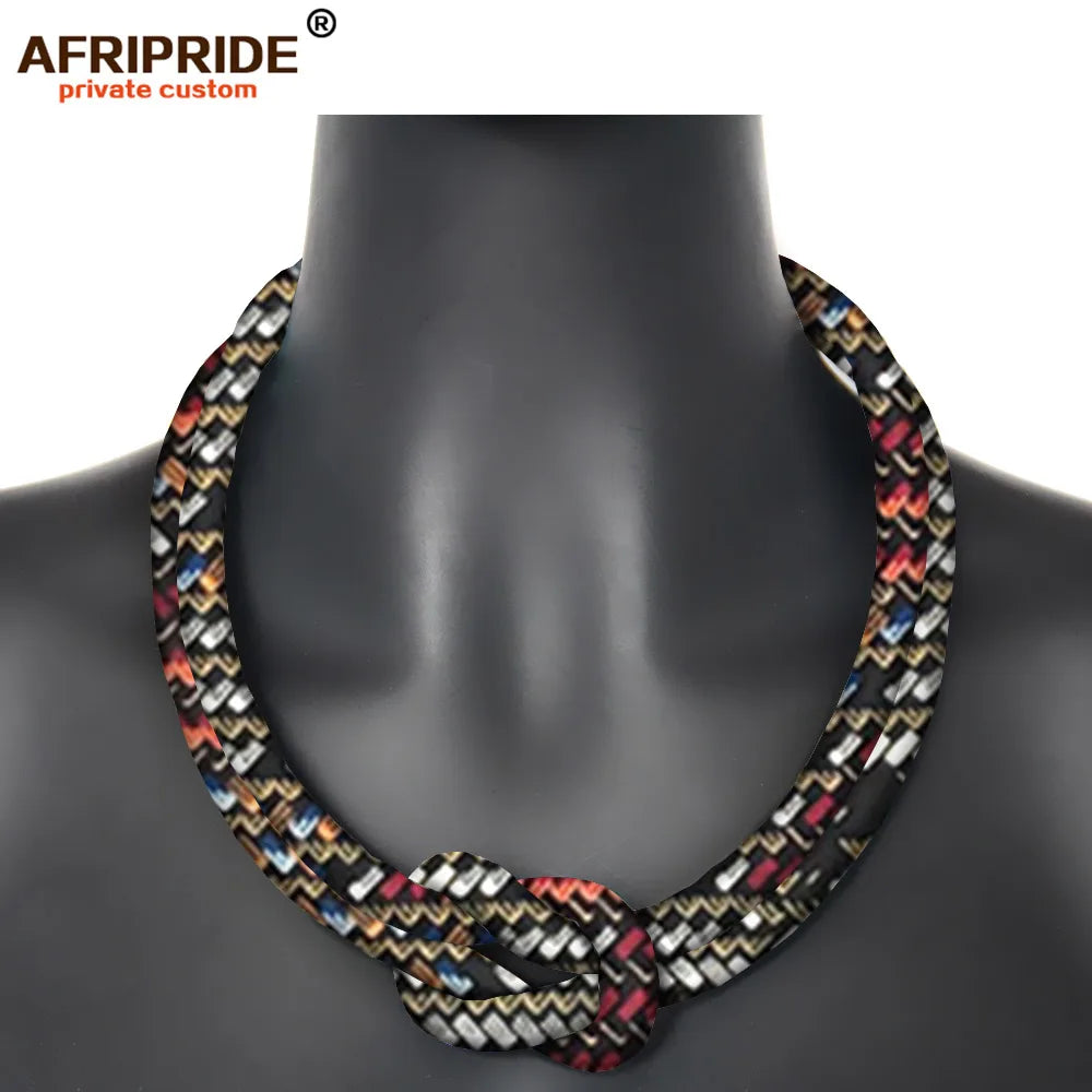 Ancestral Queen Necklace – Resin Beads with Ankara Fabric