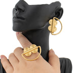 Conjunto Nobreza Africana – Mapa Dourado com Brincos e Anel Ajustável