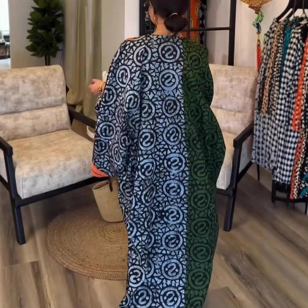 Vestido Maxi Africano Elegante – Vestido Casual Feminino para Primavera e Verão