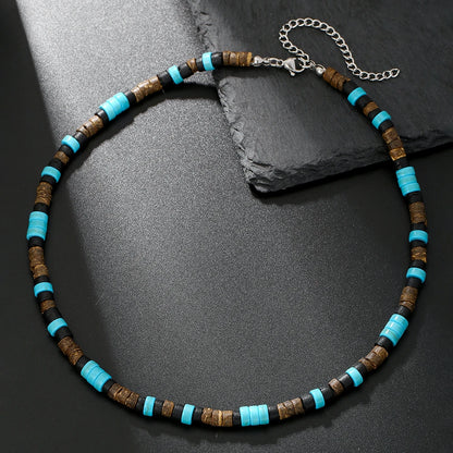 Colar Masculino Tribal com Contas de Madeira – Estilo Africano Vintage Artesanal