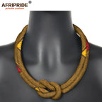 Ancestral Queen Necklace – Resin Beads with Ankara Fabric