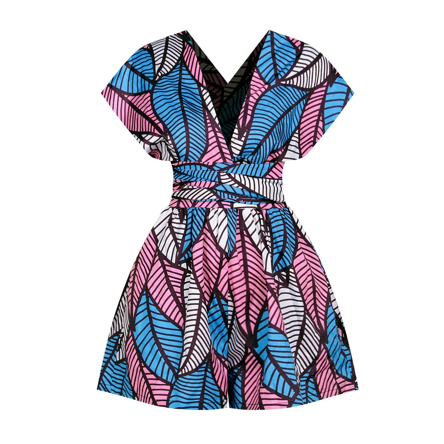 Conjunto Africano Feminino Estilo Dashiki – Blusa e Calção com Estampa Vintage