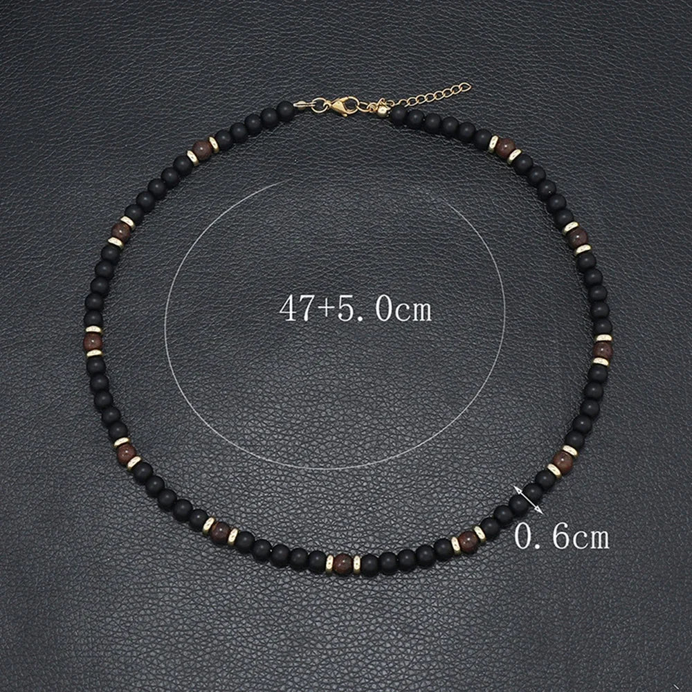 Colar Masculino Tribal com Contas de Madeira – Estilo Africano Vintage Artesanal