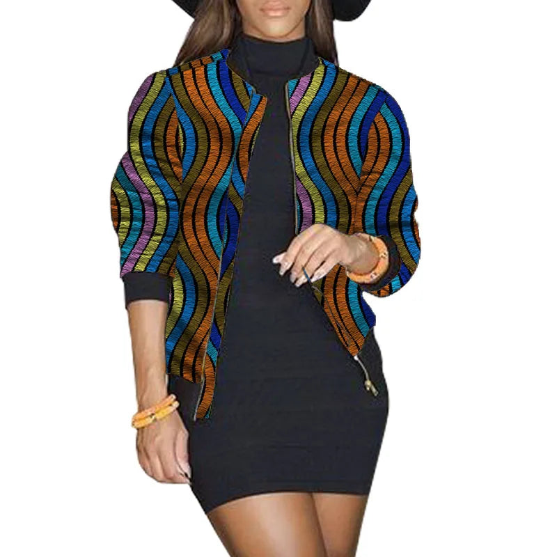 Blusão Tribal Chic – Estilo Baseball com Estampa Africana