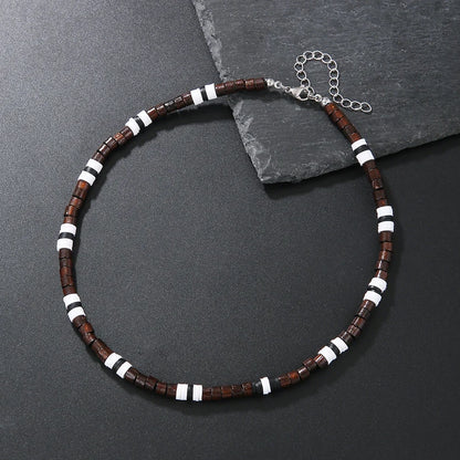 Colar Masculino Tribal com Contas de Madeira – Estilo Africano Vintage Artesanal