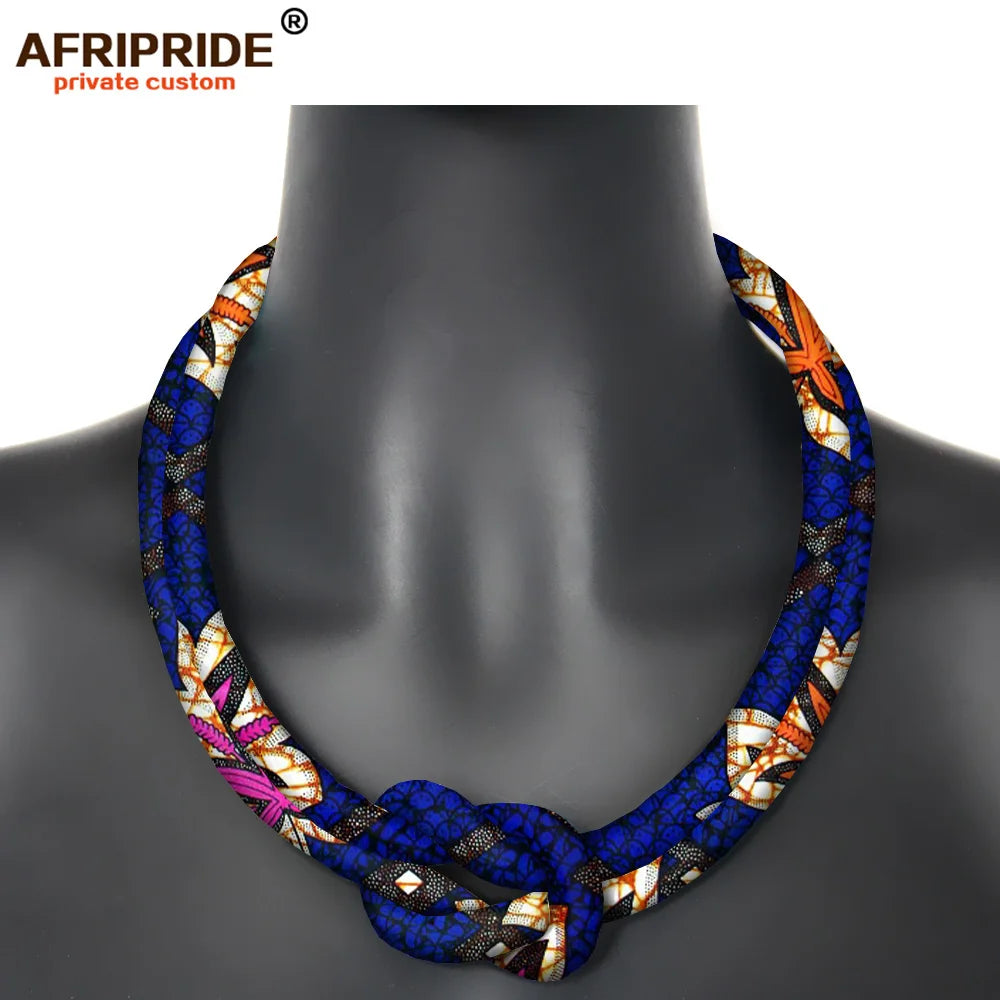 Ancestral Queen Necklace – Resin Beads with Ankara Fabric
