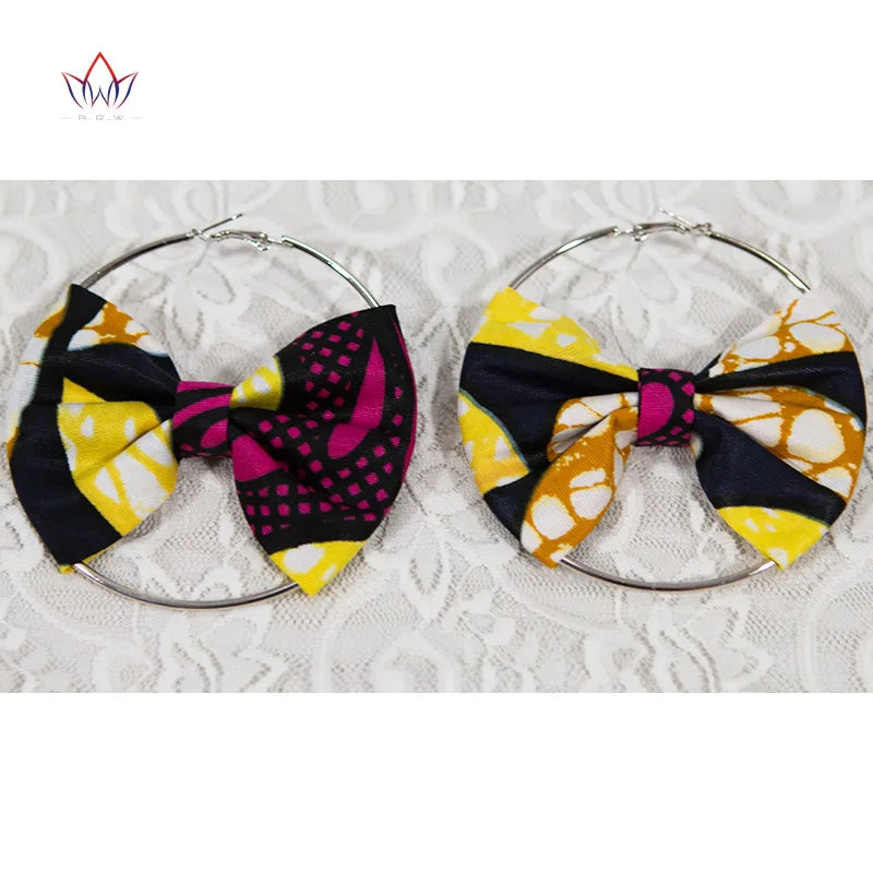African Essence Earrings – Handmade Circles in Wax Fabric