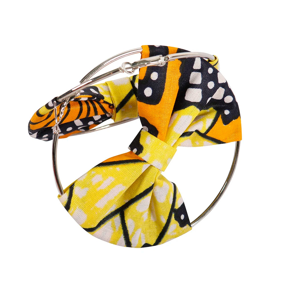 African Essence Earrings – Handmade Circles in Wax Fabric