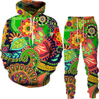 Conjunto “Tribo Urbana” – Hoodie & Calças com Estampa Étnica 3D