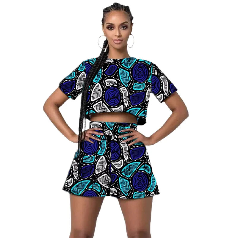 Conjunto Mini Ankara Feminino – Ousadia Africana em Cada Detalhe