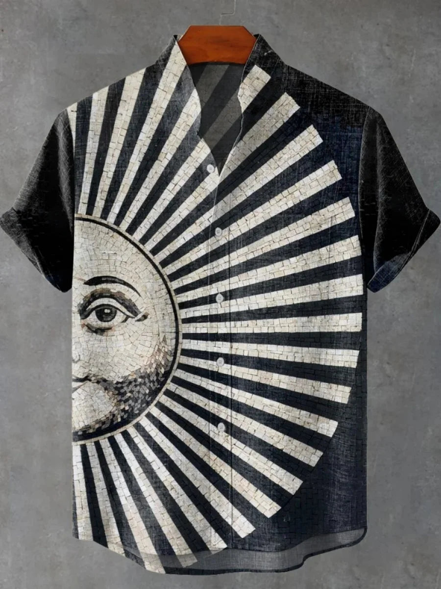 Camisa Sol Tribal – Estilo Africano para Dias de Verão