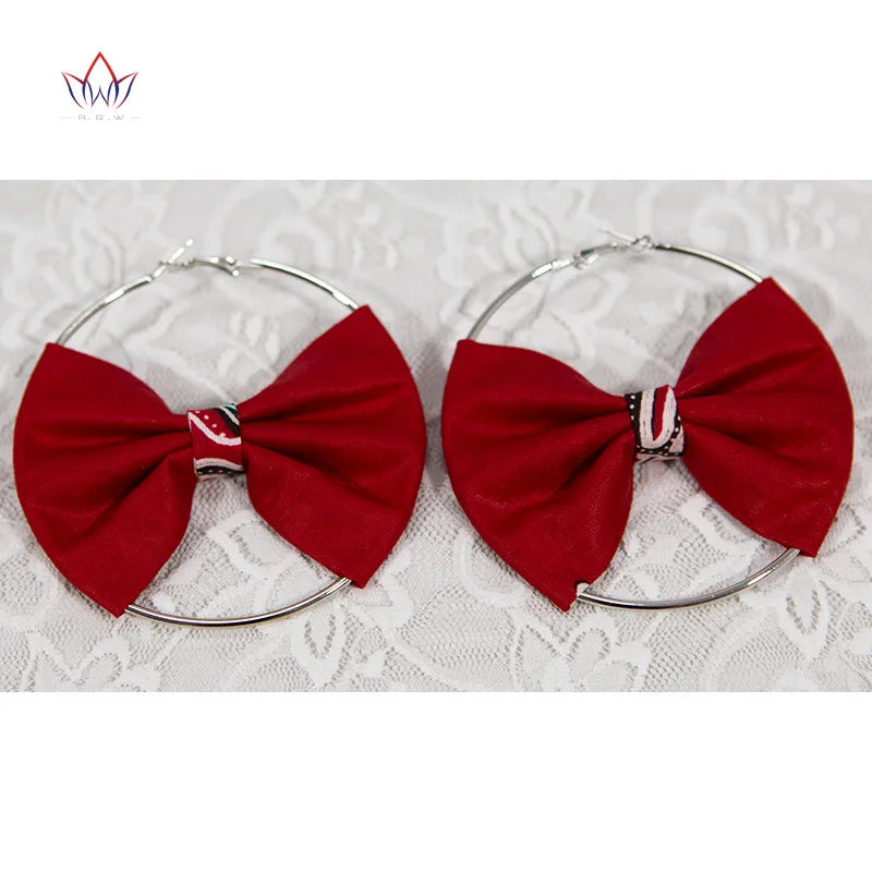 African Essence Earrings – Handmade Circles in Wax Fabric