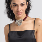 Colar Rosa Tribal – Impacto Africano em Vermelho & Preto