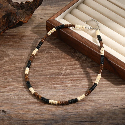 Colar Masculino Tribal com Contas de Madeira – Estilo Africano Vintage Artesanal