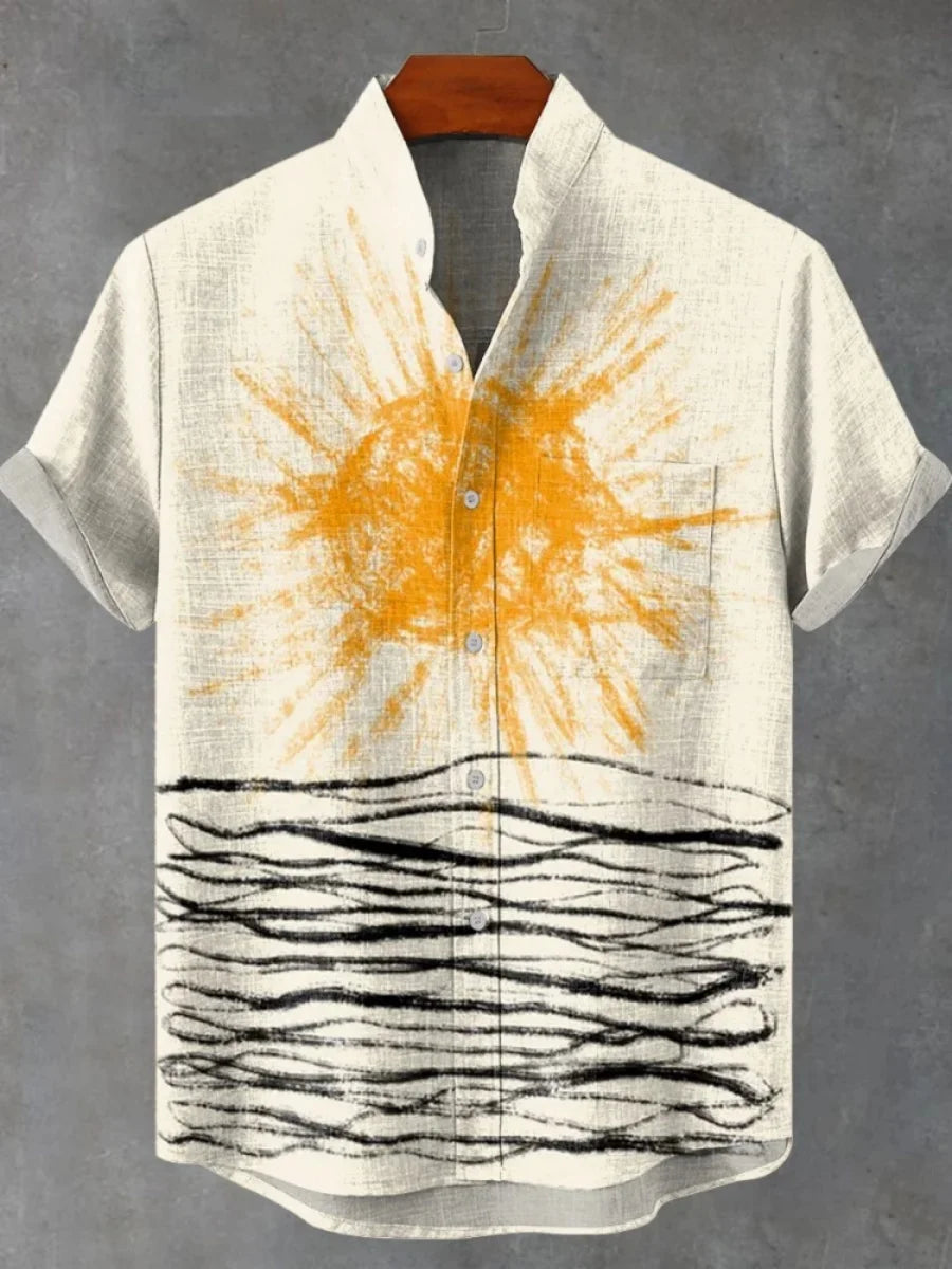 Camisa Sol Tribal – Estilo Africano para Dias de Verão