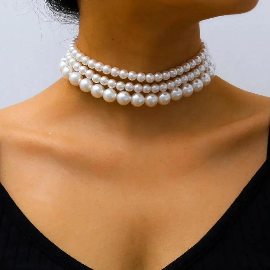 Aihua – Colar Choker de Pérolas Elegantes