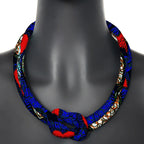 Ancestral Queen Necklace – Resin Beads with Ankara Fabric