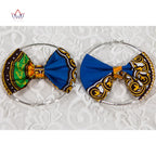 African Essence Earrings – Handmade Circles in Wax Fabric