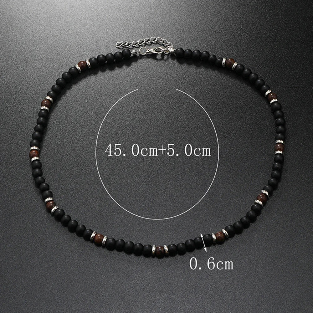 Colar Masculino Tribal com Contas de Madeira – Estilo Africano Vintage Artesanal