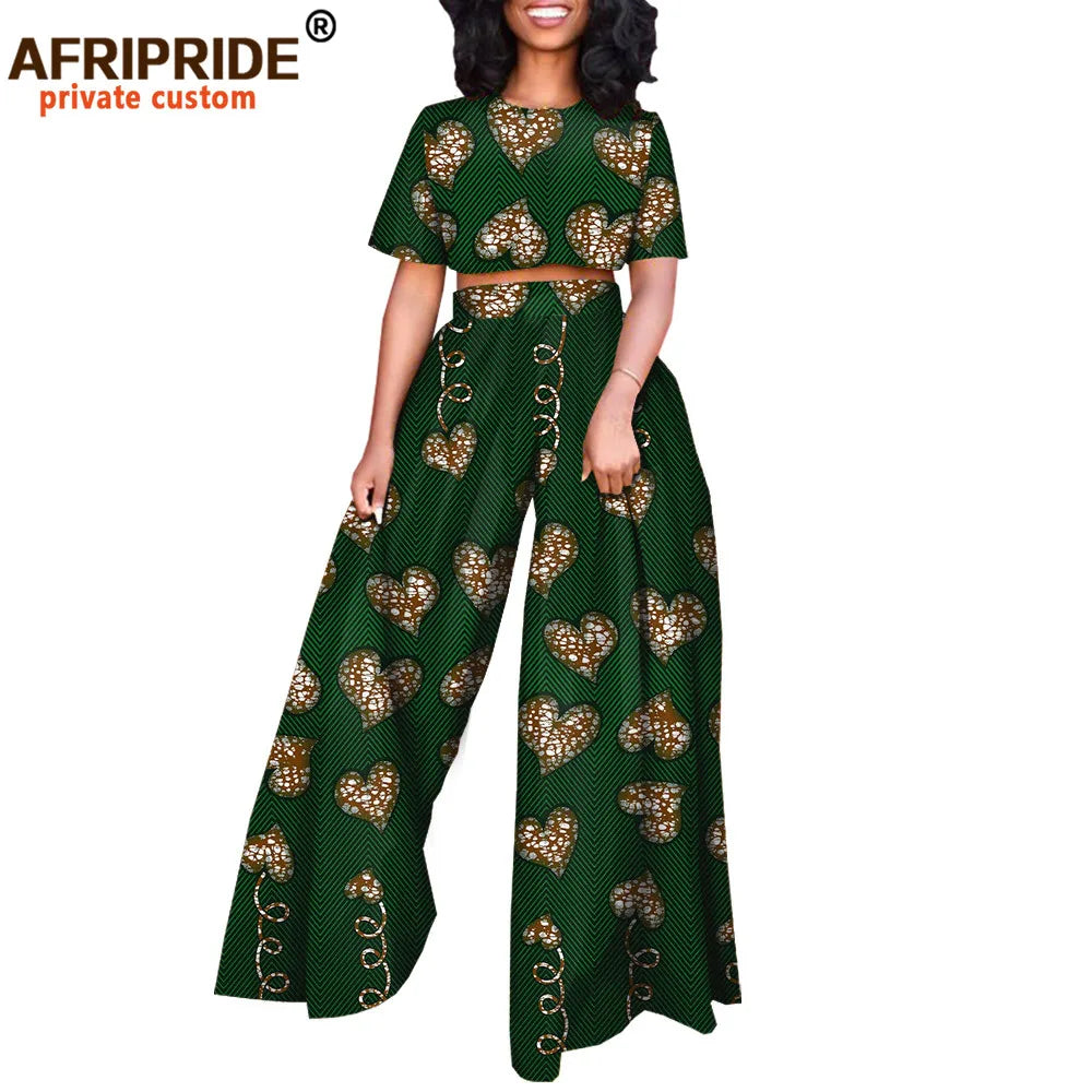 Conjunto Afripride Raízes – Blusa Curta Estampada & Calças Ankara