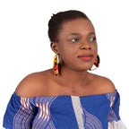 African Essence Earrings – Handmade Circles in Wax Fabric
