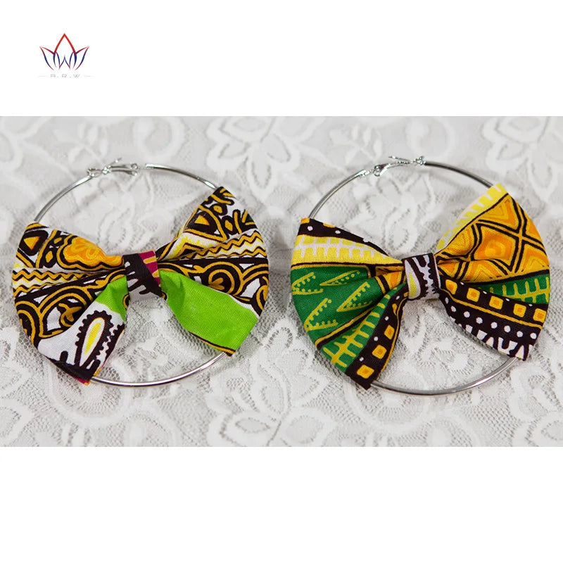 African Essence Earrings – Handmade Circles in Wax Fabric