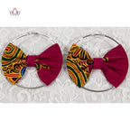 African Essence Earrings – Handmade Circles in Wax Fabric