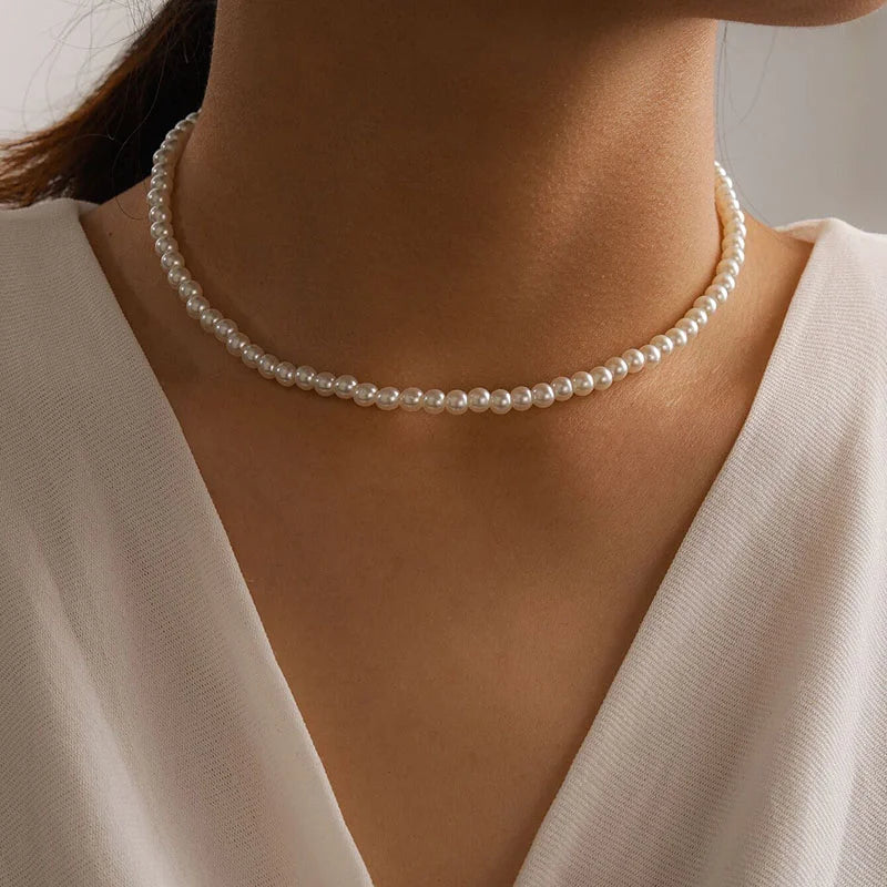 Aihua – Colar Choker de Pérolas Elegantes