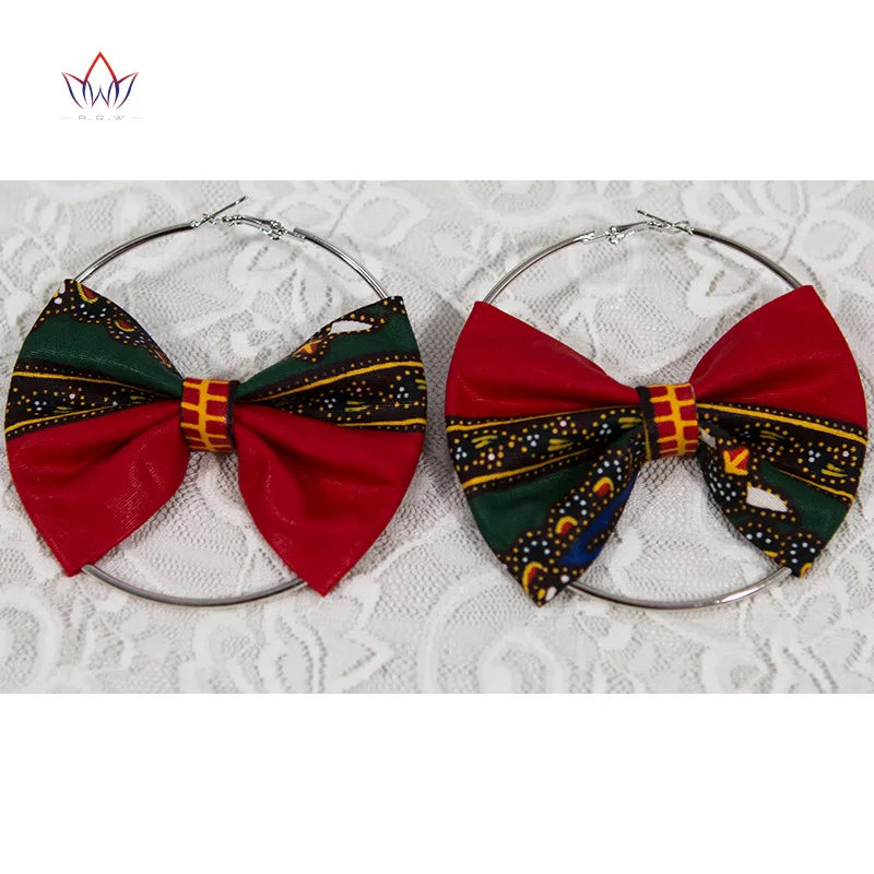 African Essence Earrings – Handmade Circles in Wax Fabric