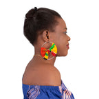 African Essence Earrings – Handmade Circles in Wax Fabric
