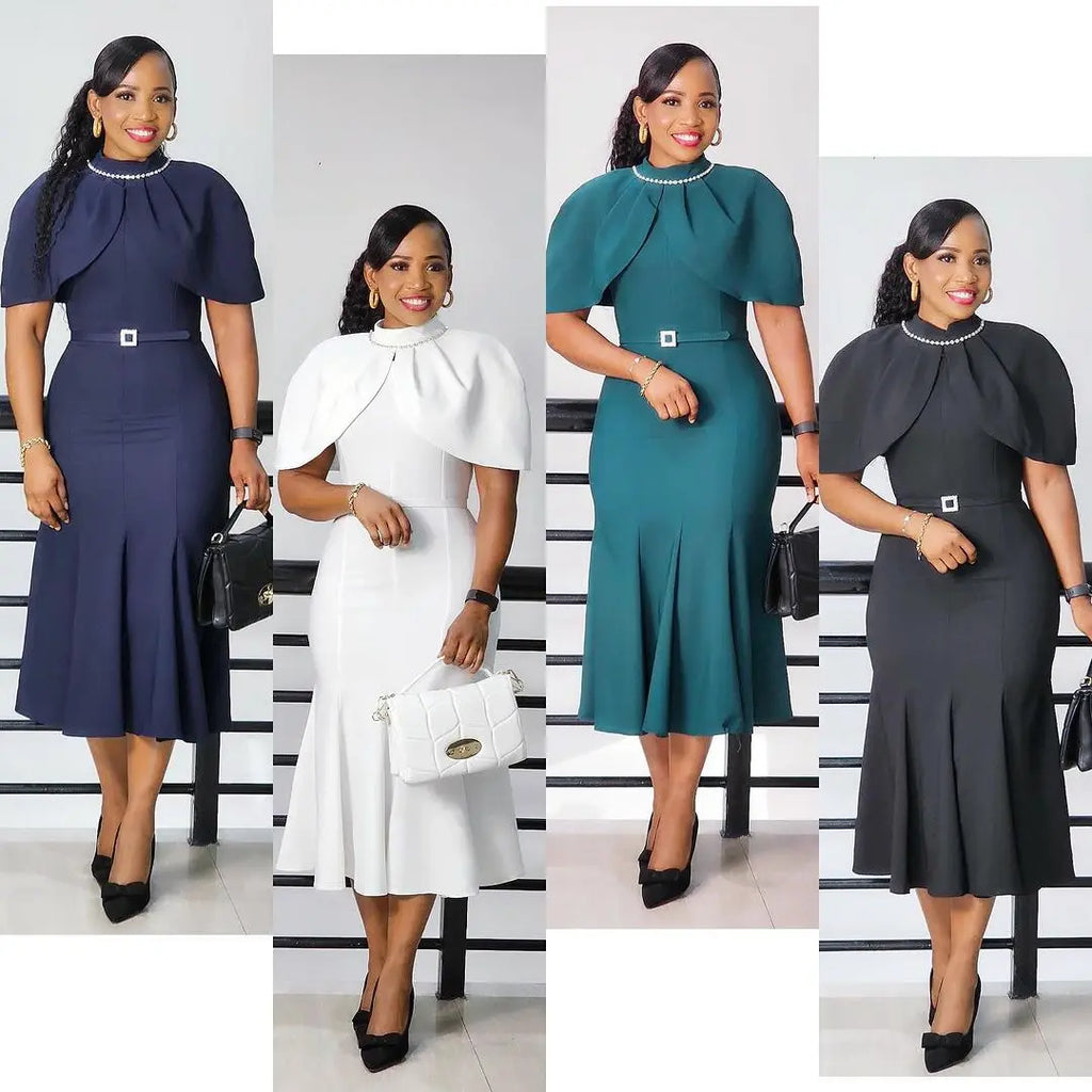 Vestido Africano Elegante Estilo Sereia – O Equilíbrio Perfeito Entre Sofisticação e Modéstia