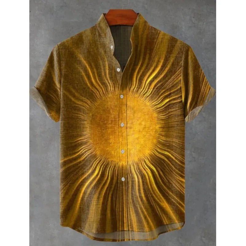 Camisa Sol Tribal – Estilo Africano para Dias de Verão