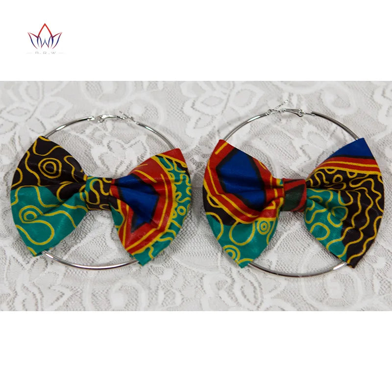 African Essence Earrings – Handmade Circles in Wax Fabric