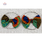 African Essence Earrings – Handmade Circles in Wax Fabric