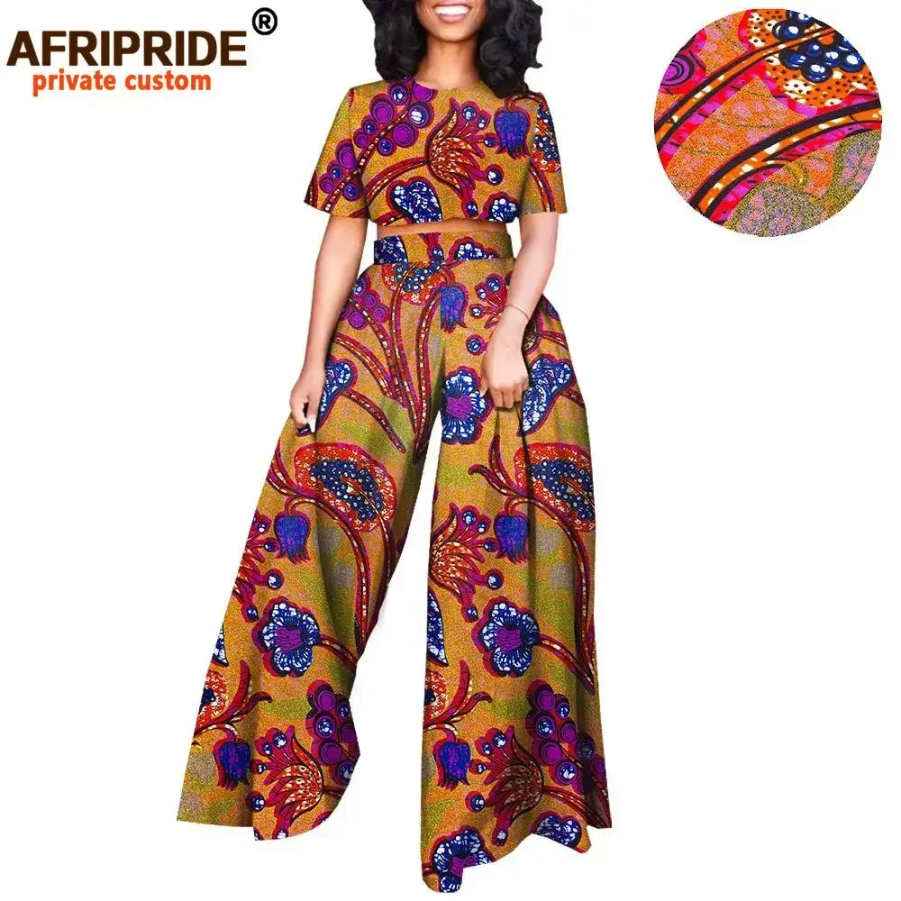 Conjunto Afripride Raízes – Blusa Curta Estampada & Calças Ankara