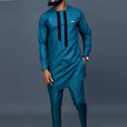 Conjunto Africano Masculino Casual – Camisa e Calças Elegantes para Primavera e Verão