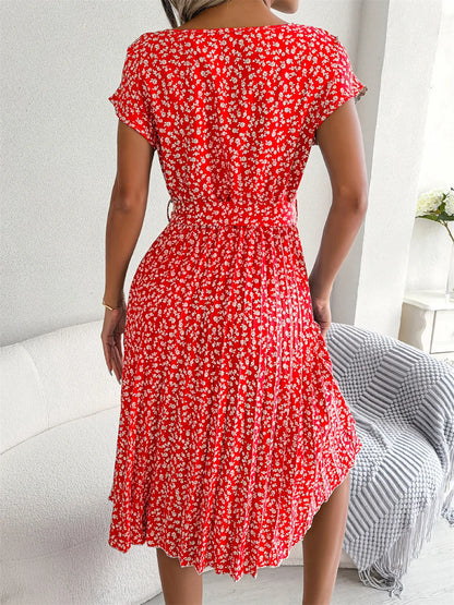 Vestido Aurora Africana – Elegância Floral de Verão