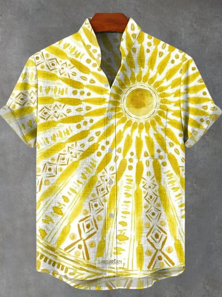 Camisa Sol Tribal – Estilo Africano para Dias de Verão