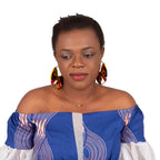 African Essence Earrings – Handmade Circles in Wax Fabric
