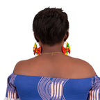 African Essence Earrings – Handmade Circles in Wax Fabric