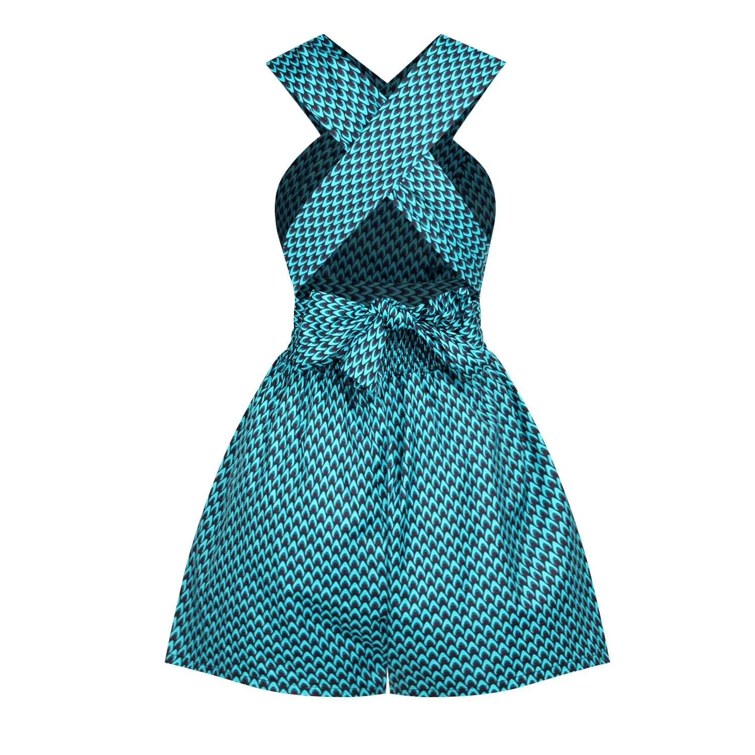 Conjunto Africano Feminino Estilo Dashiki – Blusa e Calção com Estampa Vintage