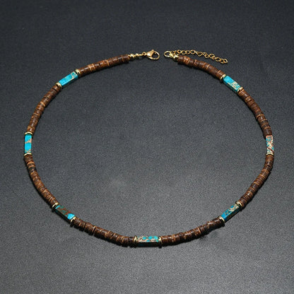 Colar Masculino Tribal com Contas de Madeira – Estilo Africano Vintage Artesanal