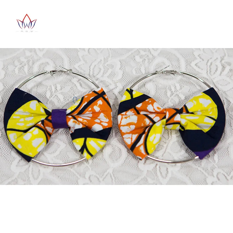 African Essence Earrings – Handmade Circles in Wax Fabric