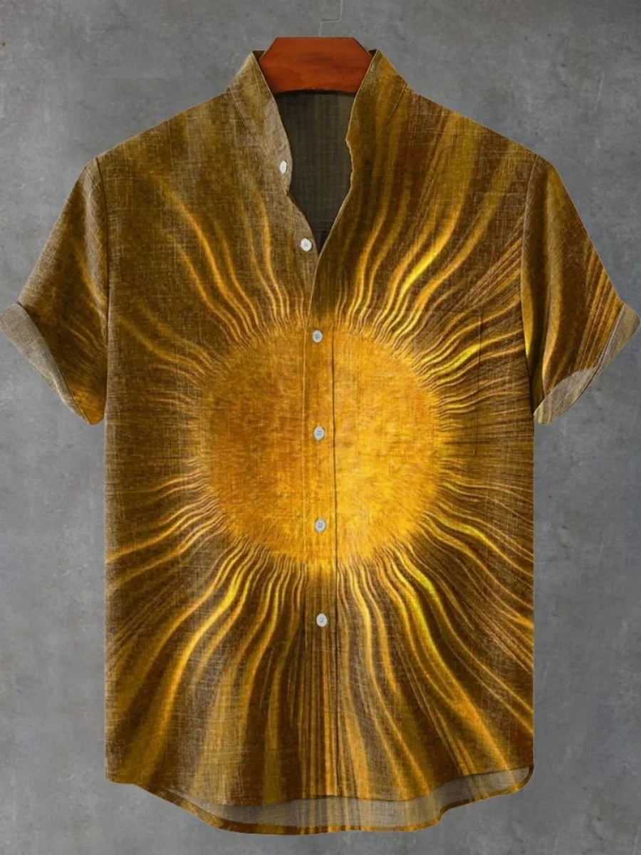 Camisa Sol Tribal – Estilo Africano para Dias de Verão