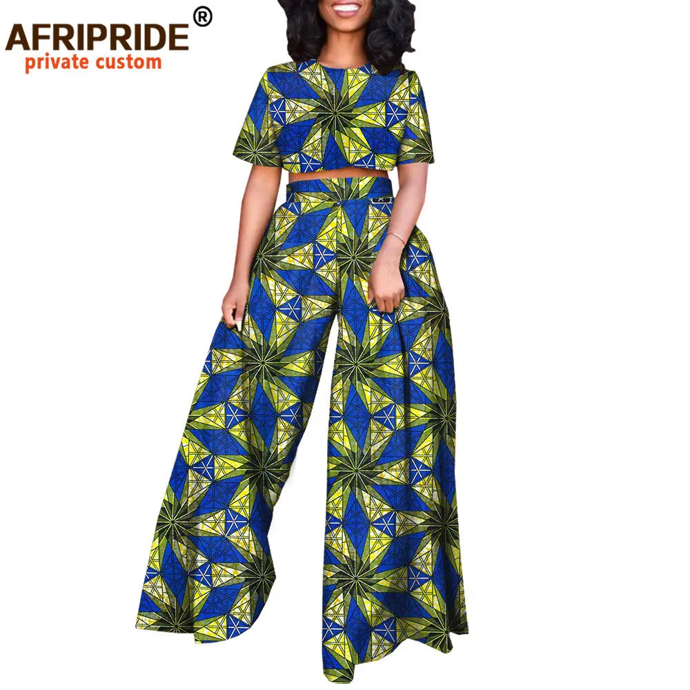 Conjunto Afripride Raízes – Blusa Curta Estampada & Calças Ankara