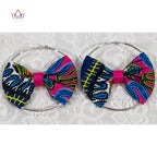 African Essence Earrings – Handmade Circles in Wax Fabric