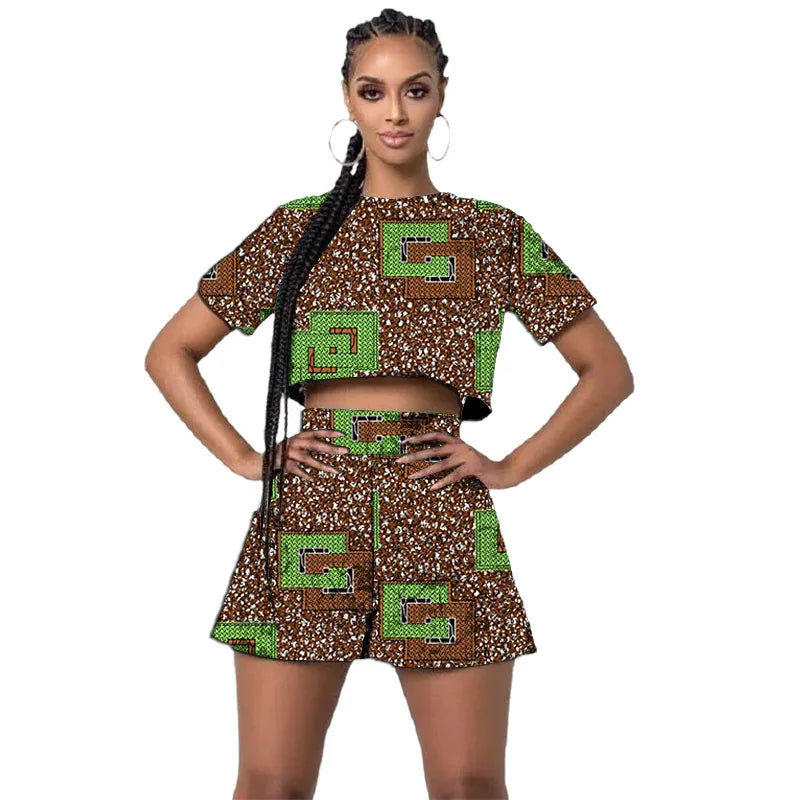 Conjunto Mini Ankara Feminino – Ousadia Africana em Cada Detalhe