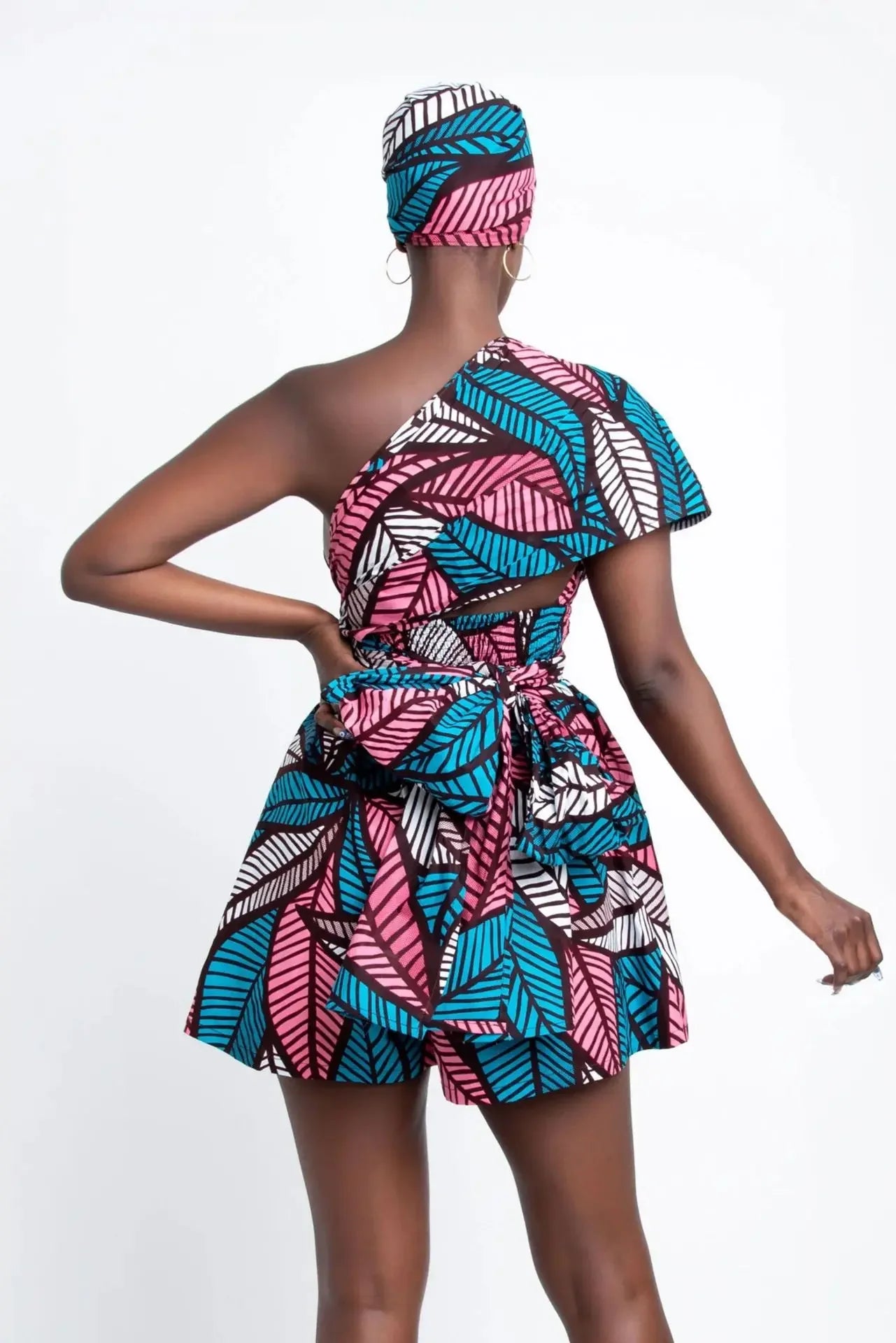 Conjunto Africano Feminino Estilo Dashiki – Blusa e Calção com Estampa Vintage