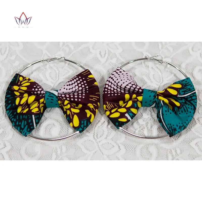 African Essence Earrings – Handmade Circles in Wax Fabric