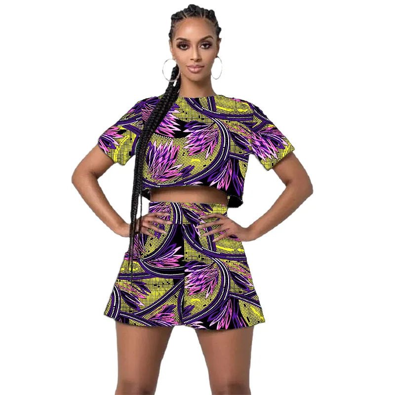 Conjunto Mini Ankara Feminino – Ousadia Africana em Cada Detalhe